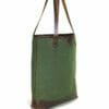 Downtowner Tote Angled View - Olive Green and Havana Brown