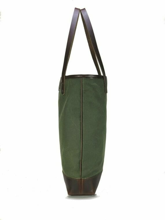 Downtowner Tote Side - Olive Green and Havana Brown